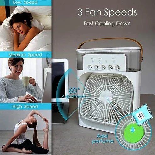 Rechargeable Air Conditioner with Fast Cooling, 3 Speeds, USB Compatibility (Mini AC)