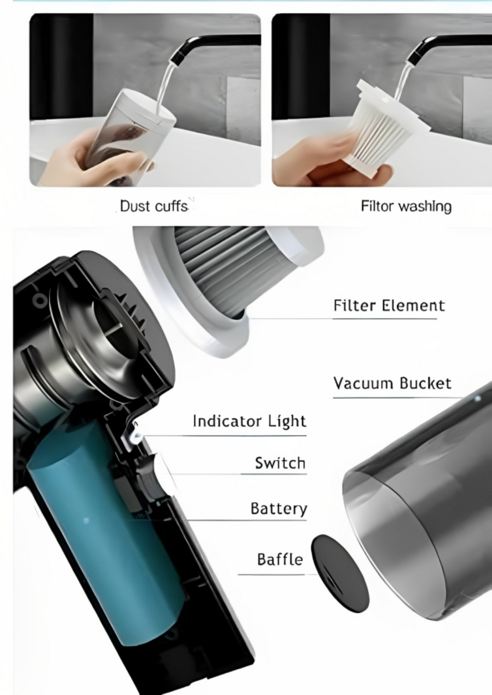 2-in-1 Dust Remover Powerful Wireless Air Duster & Vacuum Cleaner